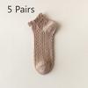 5 Pairs of Women's Summer Thin Retro Pure Cotton Twist Sports Socks