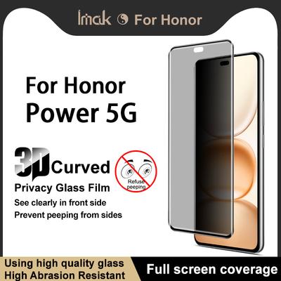 For Honor Power 5G Cam IMAK 3D Kavisli Gizlilik Temperli Cam Tam Ekran Koruması Film