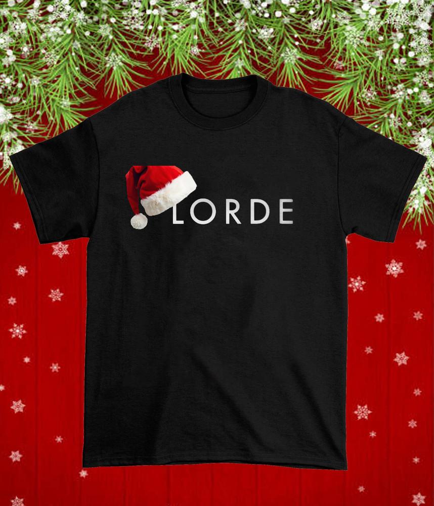 

Lorde Logo Santa Hat Black Shirt Full size S5XL XMas Gift T79 Unisex T-Shirt XXL