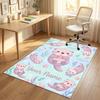 Ocean Otter Theme Soft Crystal Velvet Rug Custom Name & Text Print Non Slip Floor Rug for Bedroom Living Room