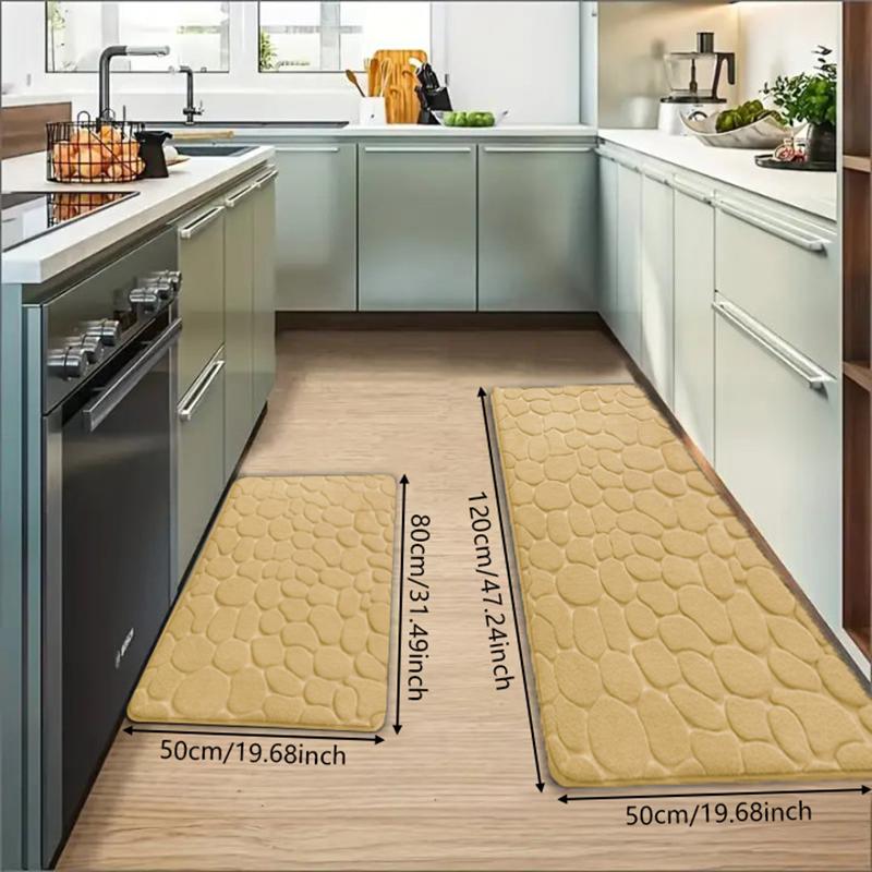 1PC Pebble Embossed Pattern Strip Bathroom Living Room Kitchen Mat Carpet, Soft Non-slip Quick-dry Bathroom Mat, Family Bathroom