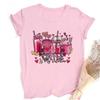 Outfit Tee FeUnisex Sleeve Tshirt Holiday Girls T Shirt Happy Valentine Print Women Shirts Valentines Party Aesthetic Clothes