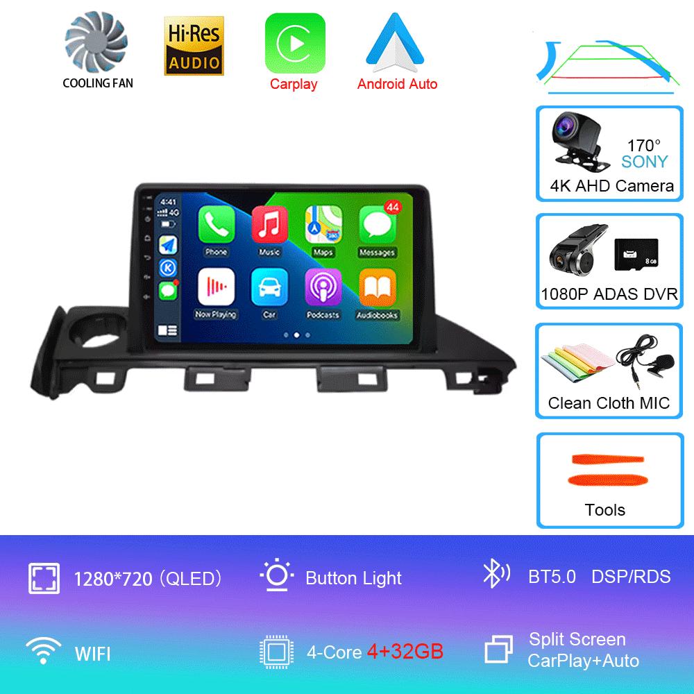 For Mazda 6 Atenza 3 2016 2017 2018 Android 14 Car Radio GPS Navigation 4G WIFI Video BT Carplay DSP Player No DVD