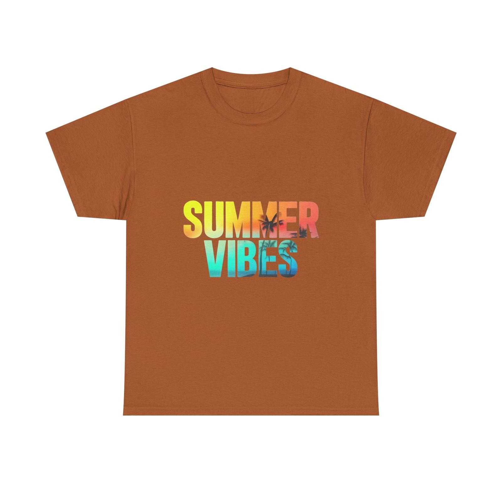 Summer Vibes Unisex Heavy Cotton Tee, Beachwear, Fun Gift Casual Outfit Vacation S