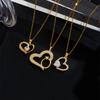 Hot Sell Heart Zircon Pendant Necklace Stainless Steel High Quality Geometric Choker Jewelry Party Gifts For Women Girls
