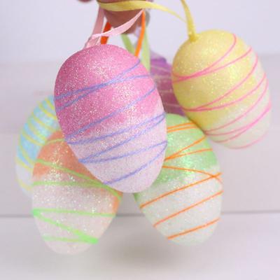 6Pcs/set Colorful Foam Easter Egg DIY Painted Bird Pigeon Easter Ornaments Egg Craft Kid Gift Favor 2024 Easter Party Home Decor
