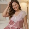 Short-Sleeved Nightgown Loose Casual Home Lace Plus Size Pajamas