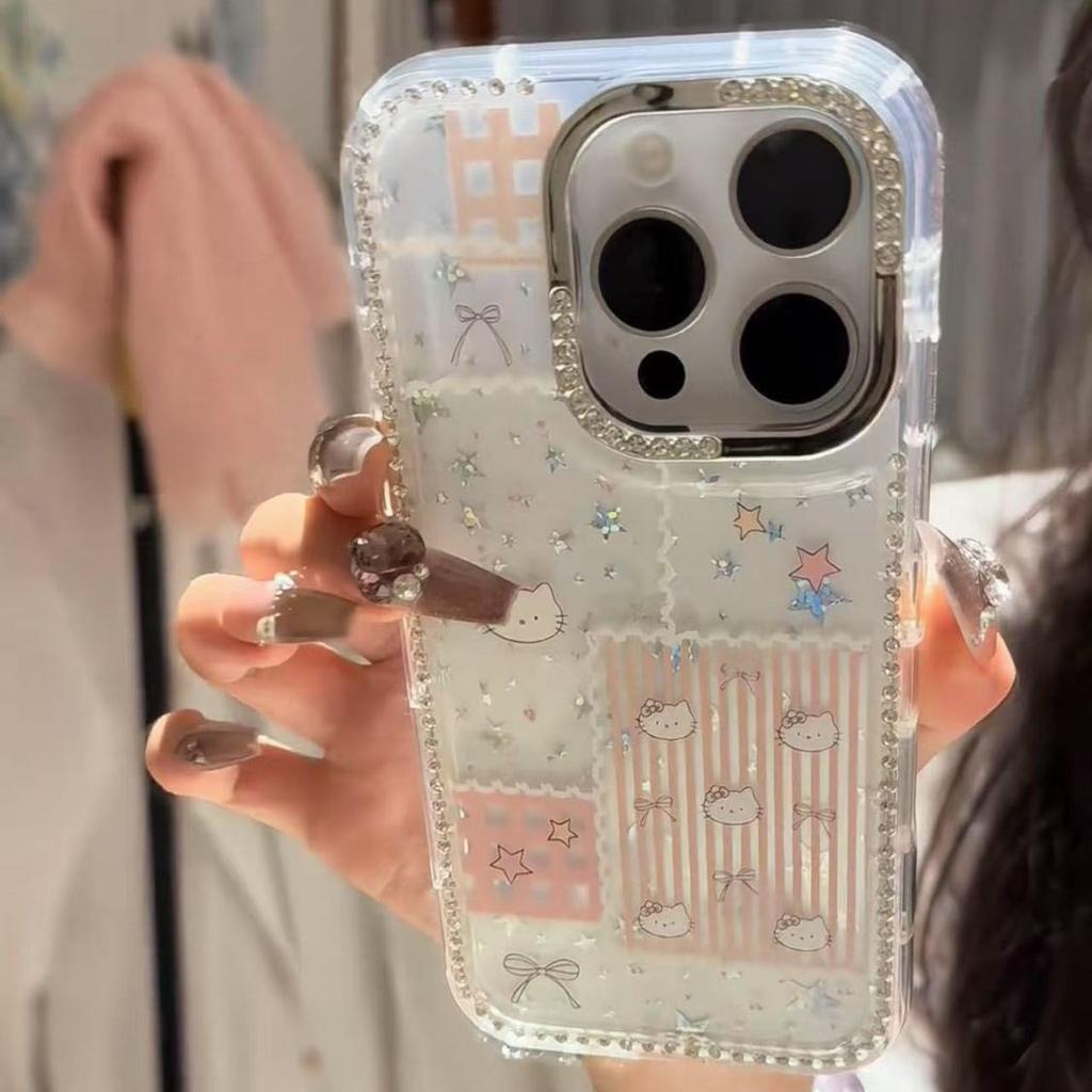 Hello Kitty Flash Diamond Stars Are Suitable for Apple 11promax Mobile Phone Case, High-value Iphone11 New Protective Case.
