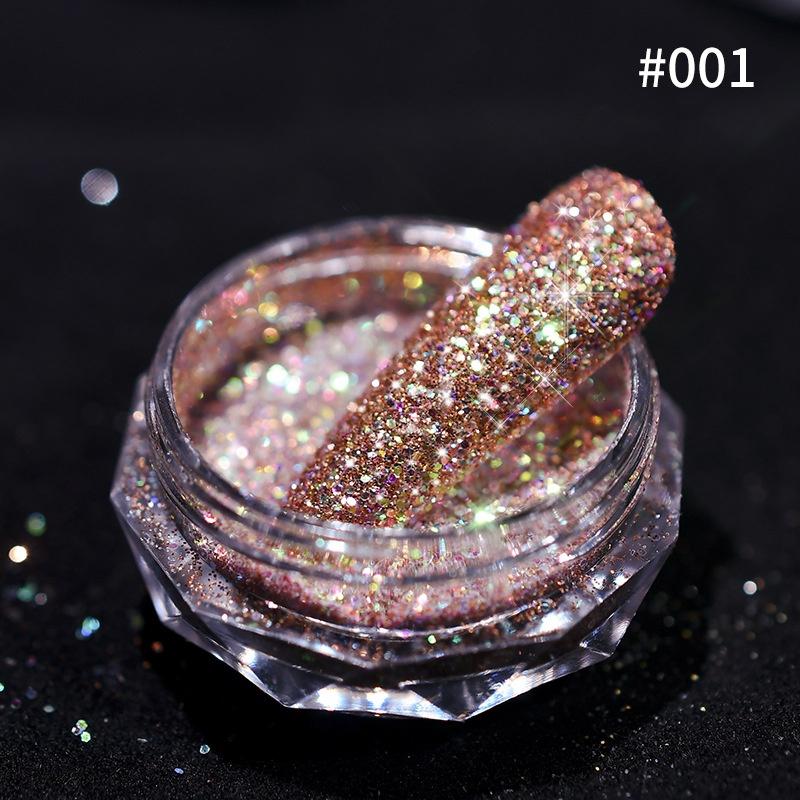 1 Stück Reflektierendes Glitzer Nagelpulver Pailletten Funkelnder Flash Kristall Pigment Dip Chrom Pulver Nägel DIY Staub Nagelzubehör