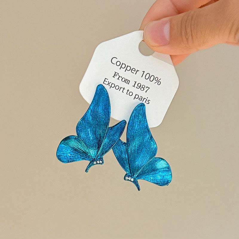 Schmetterlingsohrringe Bunt Blau Elegant Flügel Stecker Trendig Vintage Anhänger Schmuck Party Mode Damen Ohrschmuck Geschenke