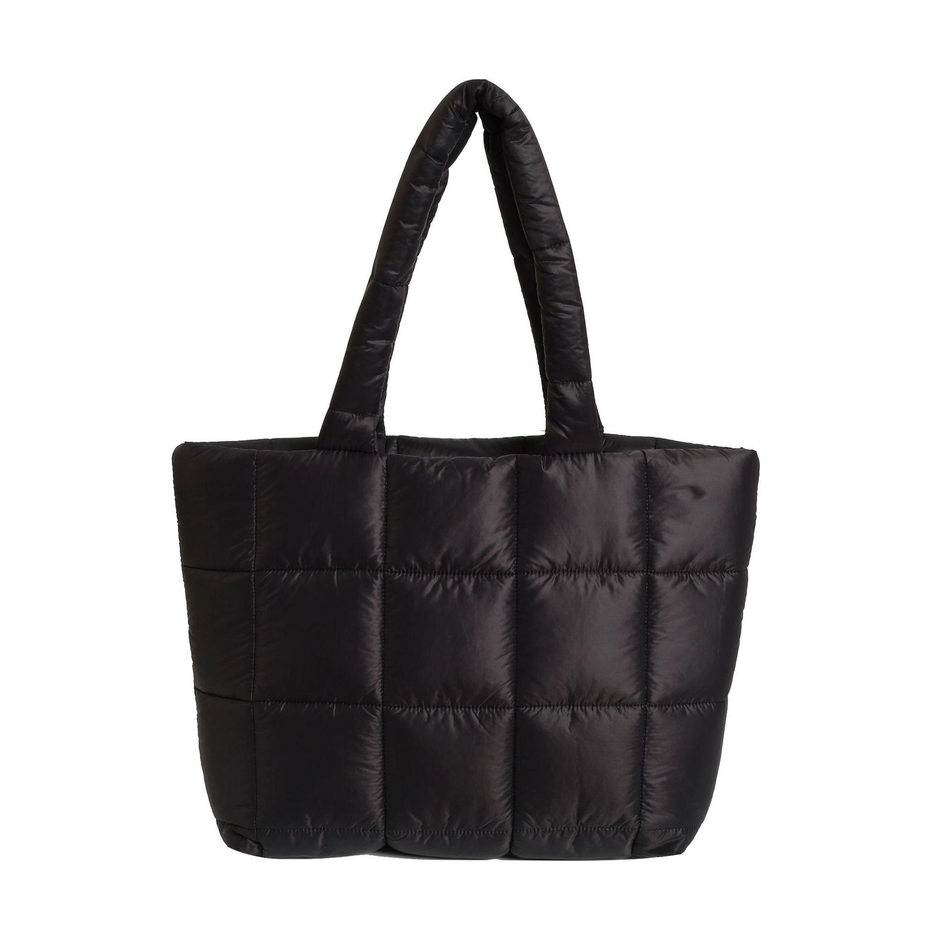 

New multi-functional large-capacity padded checkered handbag Korean winter going out light commuting underarm shoulder bag чорний