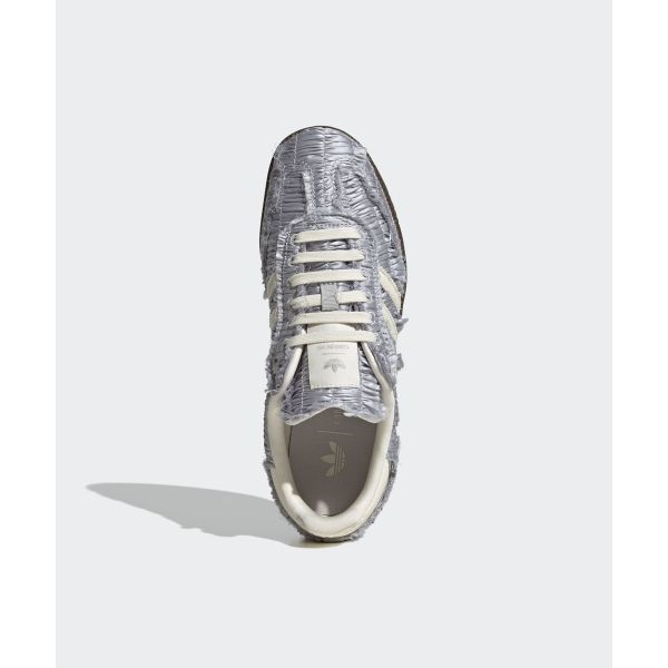 Caroline Hu x adidas Samba OG Saten Koleksiyonu - Gümüş Metalik Unisex Spor Ayakkabı Krem-Beyaz Kauçuk JP9283