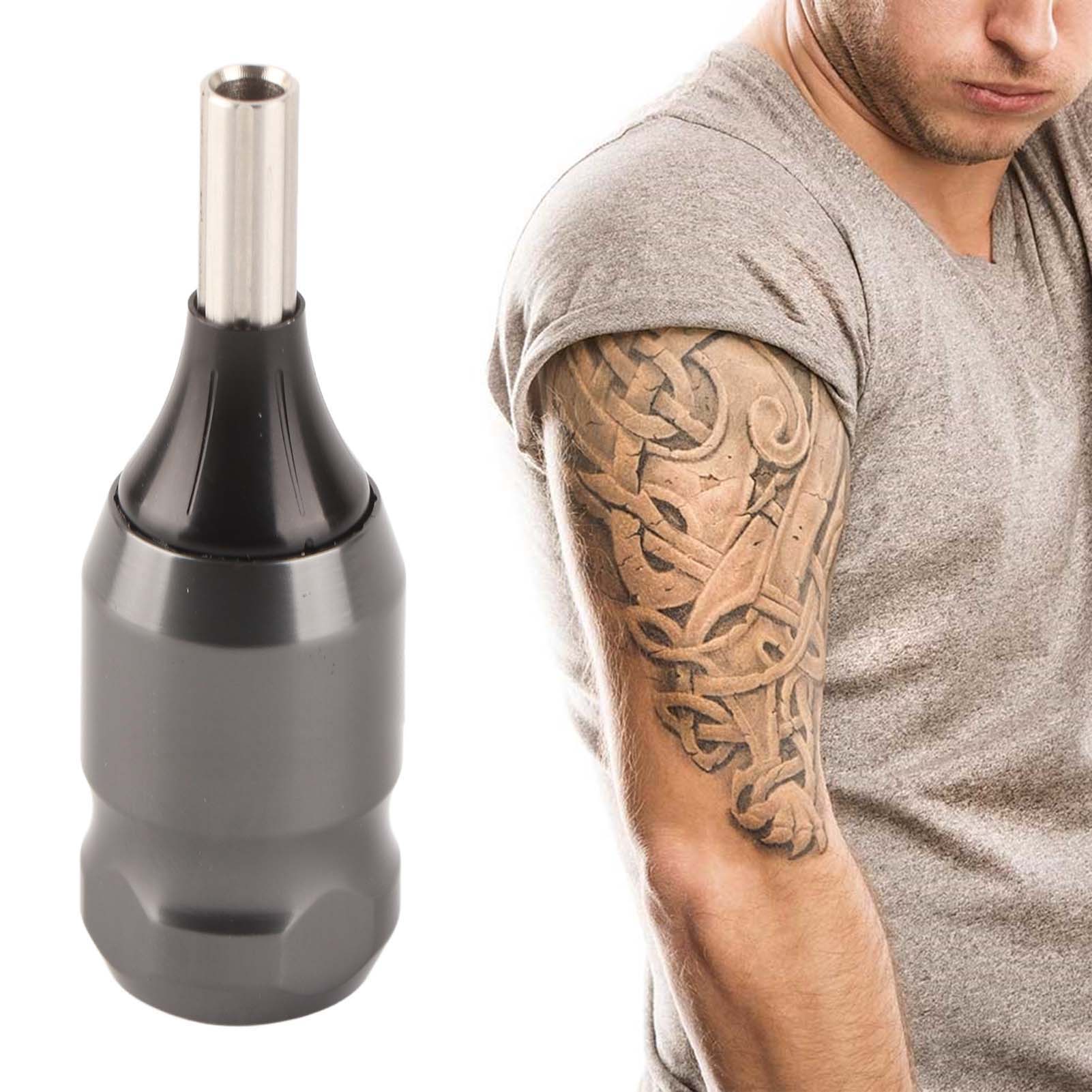 

25 мм алюминиевый сплав татуировки рифленая ручка трубка тату-машинка ручка пистолета ручки инструменты серебро