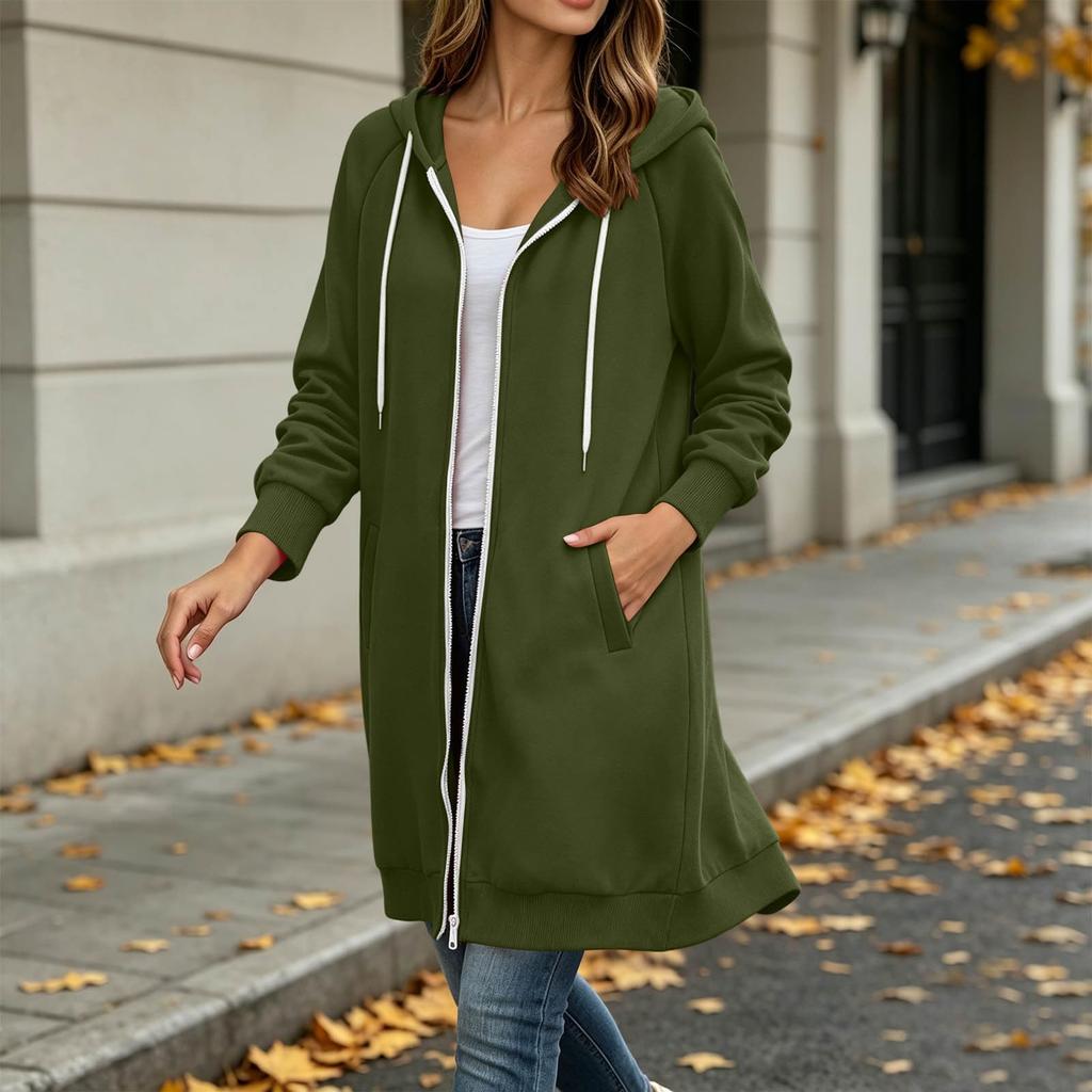 Women's Zip Up Hoodie Color Long Sleeve Hooded Sweatshirt Jacket with Pockets