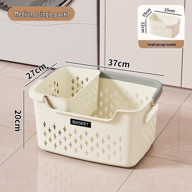 Large Capacity Plastic Laundry Basket - Handheld Dirty Clothes Hamper for Bathroom and Household Storage
