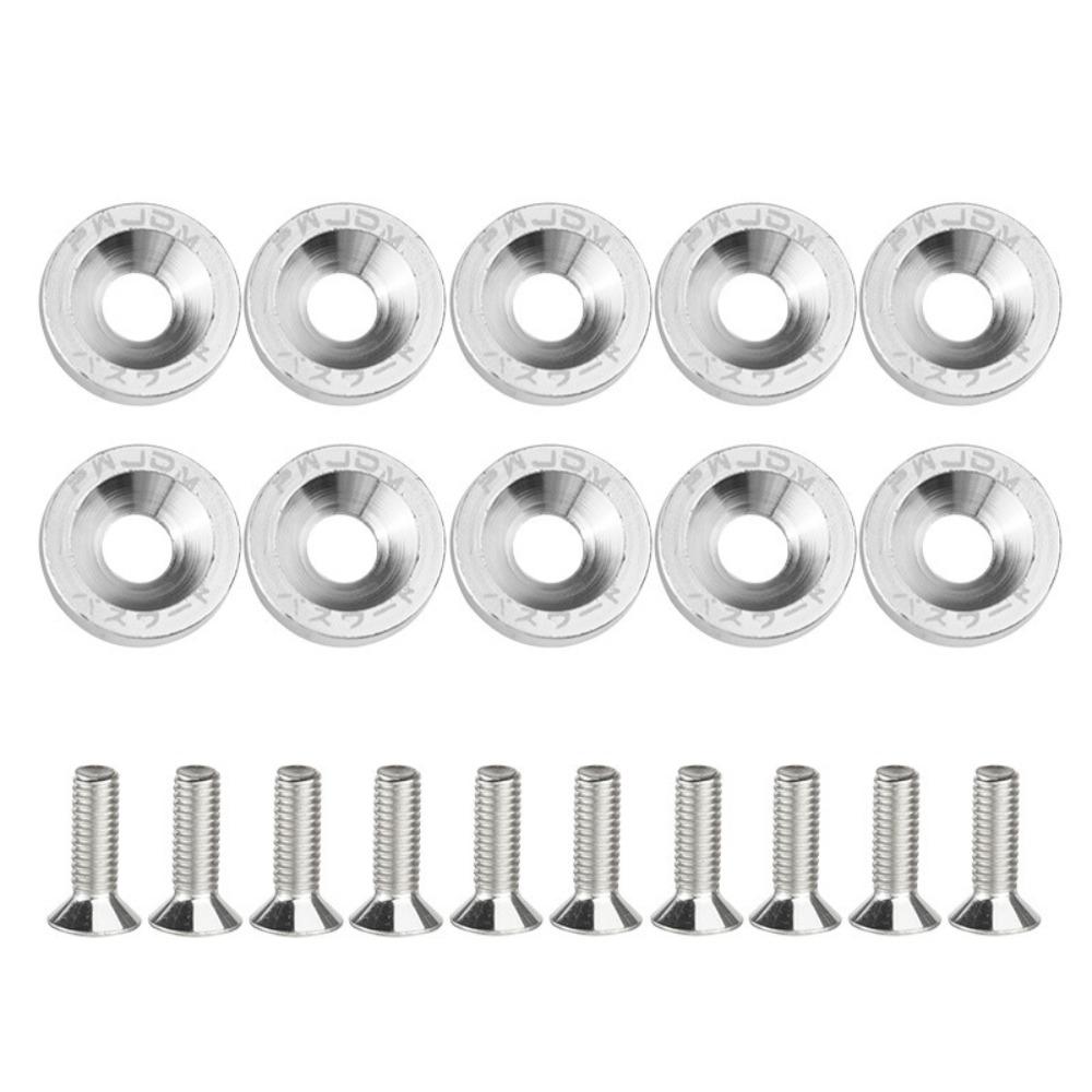10 stuks/pak M6 Ringen JDM Stijl Universele Scooter Bevestigingsmiddelen Schroeven Aluminiumlegering Zeskant Auto Gemodificeerde Bevestigingsmiddelen