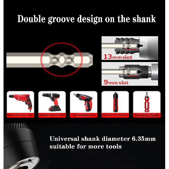 Slideach High Magnetic Screwdriver Drill Bit Set, Slideach Magnetic Screwdriver Bits Set, Universal Anti-Slip Electric Screwdriver Drill Bits, For