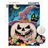 DIY 3D Pearl Painting Canvas Halloween Pumpkin Witch Hat Candy Relaxing Leisure Craft Kit for Adults Home Decoration Supplies