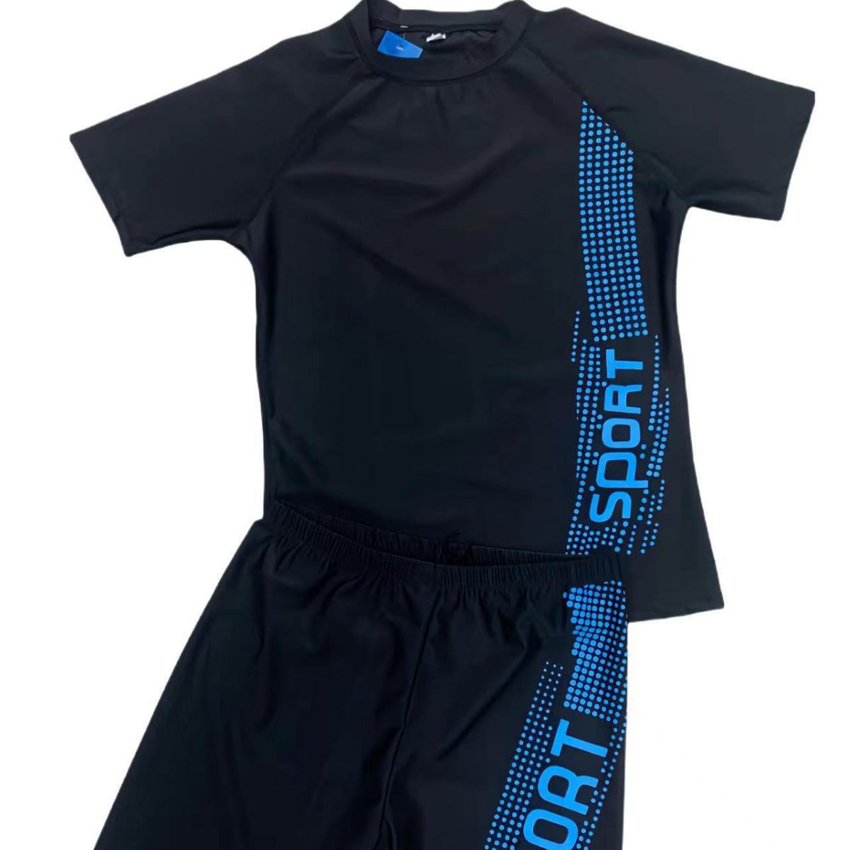 

2024 Мужской купальный набор большого размера для подростков и взрослых - Для тренировок и отдыха XXL светло-синий