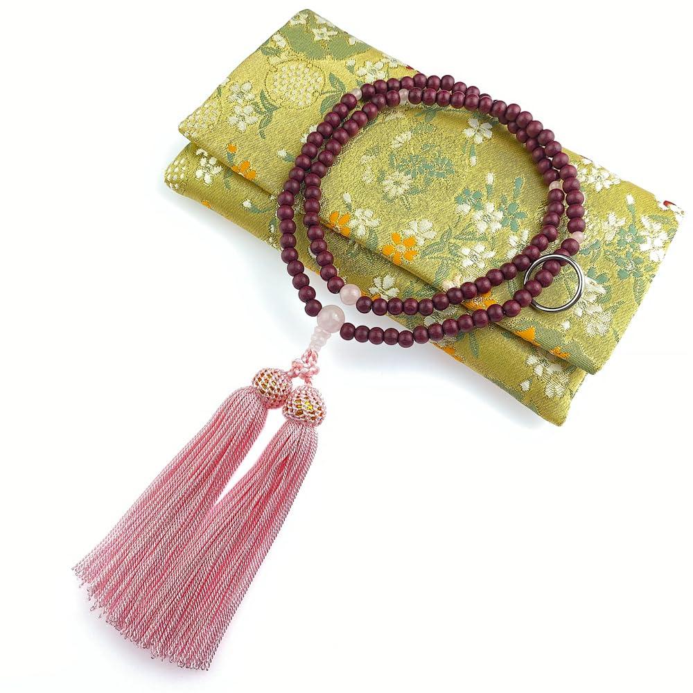 Myorenka Soto Zen Buddhist Prayer Beads For Formal Prayer Purple Crimson Crystal 8 Bead Bag Prayer Zen Buddhist Natural Memorial Memorial Service