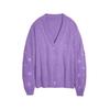 Women's V Neck Cable Knit Cardigan Star Embroidery Loose Lazy Style Wool Sweater Coat