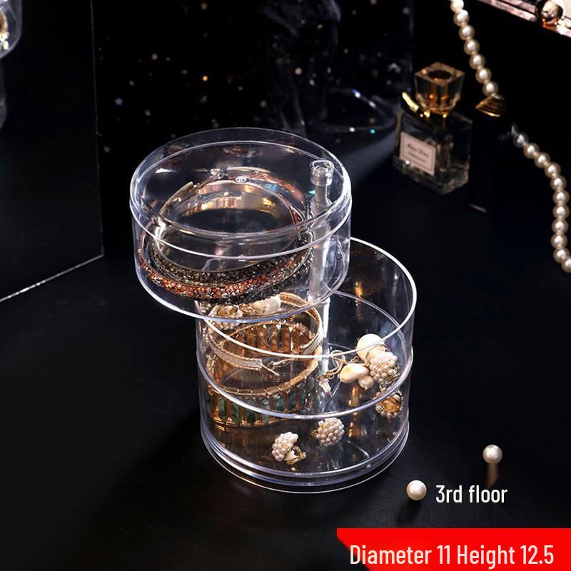 Transparent Multi-Layer Rotating Jewelry & Makeup Storage Organizer