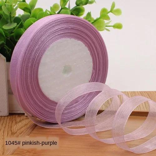 12 mm(45 Meter/Rolle) Organzaband Geschenkband Weihnachtsfeier Haus DIY Geschenkverpackung Hochzeitsdekoration Bänder DIY Chiffonbänder