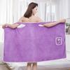 Plus Size Women's Wearable Shower Skirt,Women's Coral Fleece Wearable Bath Skirt Towel, Absorption Water Quick Drying Salon Spa Sauna Wrap Robe