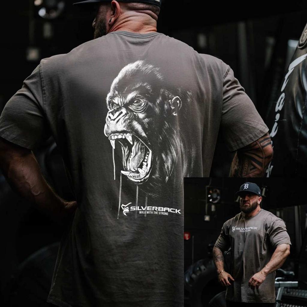 Tricou de antrenament Silverback Fitness Gym Casual pentru bărbați și femei Brand de lux Top 2026 Nou Trend Logo Artistic Doodle