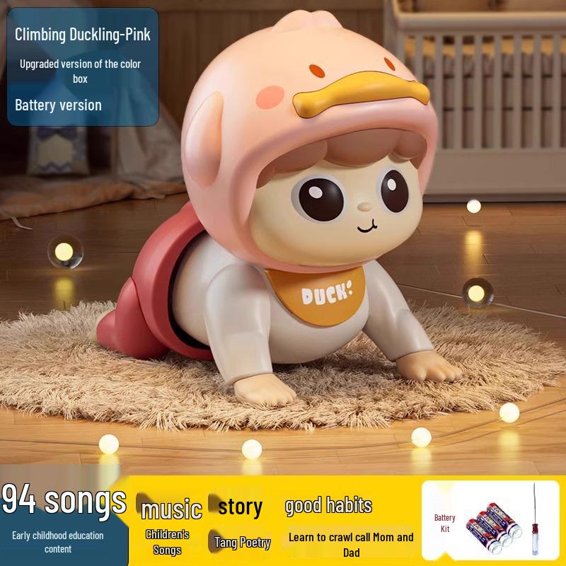 Baby Crawling and Learning Doll for 0-1 Year Olds – Head Lifting and Educational Training Toy for 3+ Months