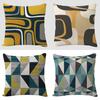 Geometric Linen Pillow Cover For Living Room Sofa Decor With Vintage Design