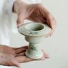 Ceramic Flower Pattern High Footed Aromatherapy Furnace Creative Zen Incense Burner Home Indoor Tea Ceremony Room Decoration 1Pc