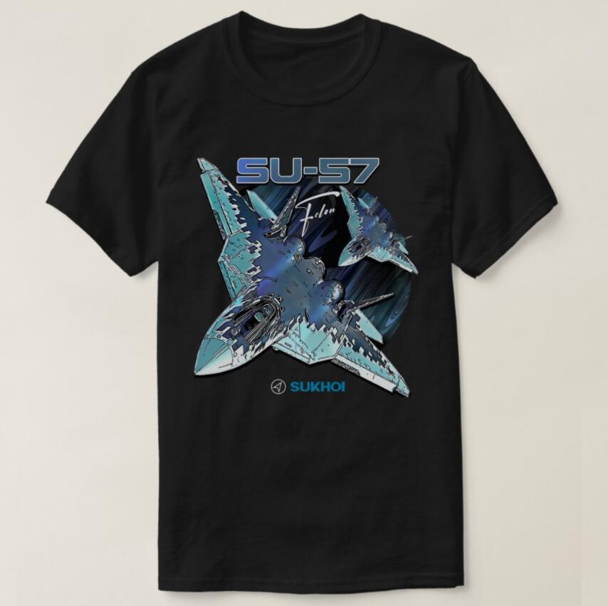Sukhoi Su57 Stealth Multirole Fighter Aircraft TShirt Short Sleeve Casaul 100 Cotton T Shirt
