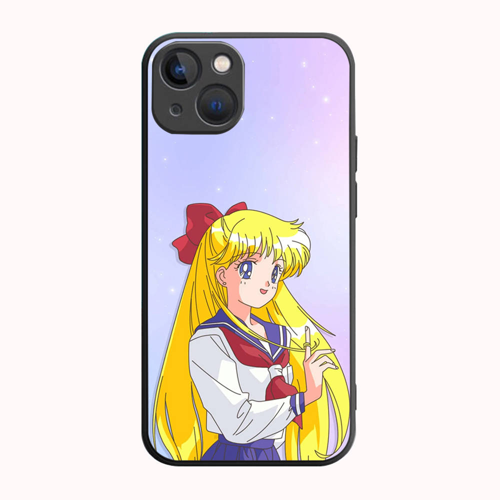 B-11 Sailor Moon Black Case for Samsung S24 S23 S22 S21 S20 FE S10 Lite Ultra S7 S8 S9 Plus A05S A11 A12 A13 A15 A22 A24 A25 A32 A52 A71 5G