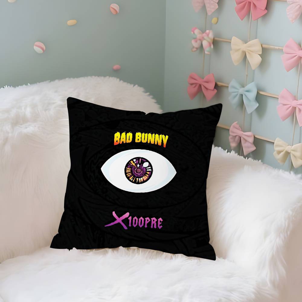 B-Bad B-Bunny Love X100pre Pillow Case Throw Pillow Cover Nordic Vintage Style Cushion Covers Home Living Room Sofa Couch Seat