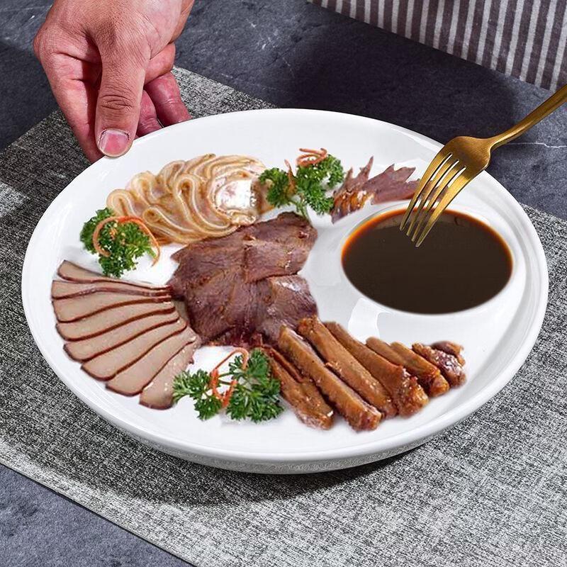 White Ceramic Divided Dumpling Plate