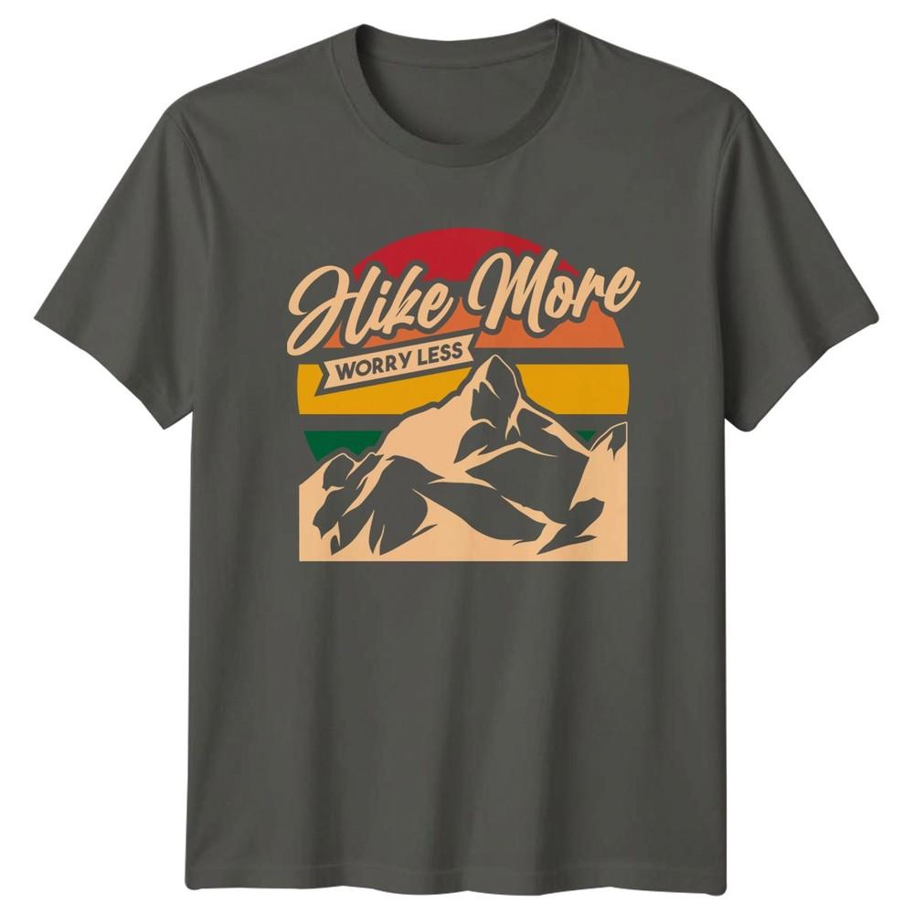 Hike More Worry Less TShirt Mountain Climbing Hiking 2026 Birthday Gift For Him S