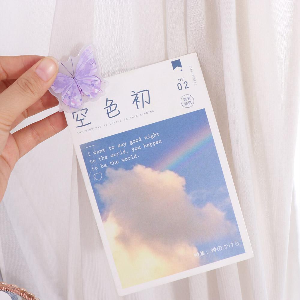 Gradient Butterfly Acrylic Paper Clip Y2k Cartoon Memo Clip Mini Cute PP Clip Desk Organizer
