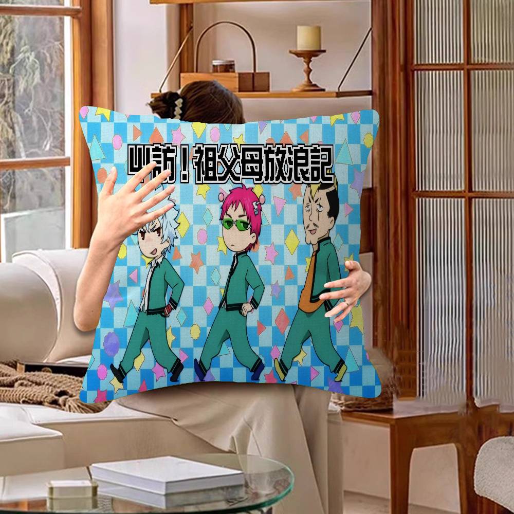 Saiki K Japanese Anime 45*45cm Cushion Cover Pillow Cover Decor Pillowcase Home Pillowcase For Couch Pillow