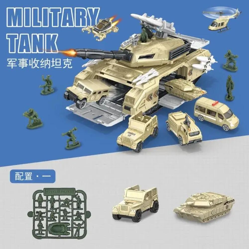 Tank Toy Car War Simulation Military Base Can be Stored Car Airplane Set Boy Children Assembled Educational Model Toys Gift
