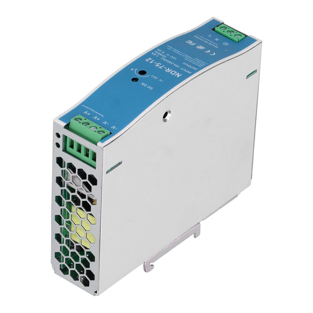 NDR‑75‑12 Industrial Rail Power Supply 6.3A 75.6W Overload Protection Rail Power Supply AC100‑240V