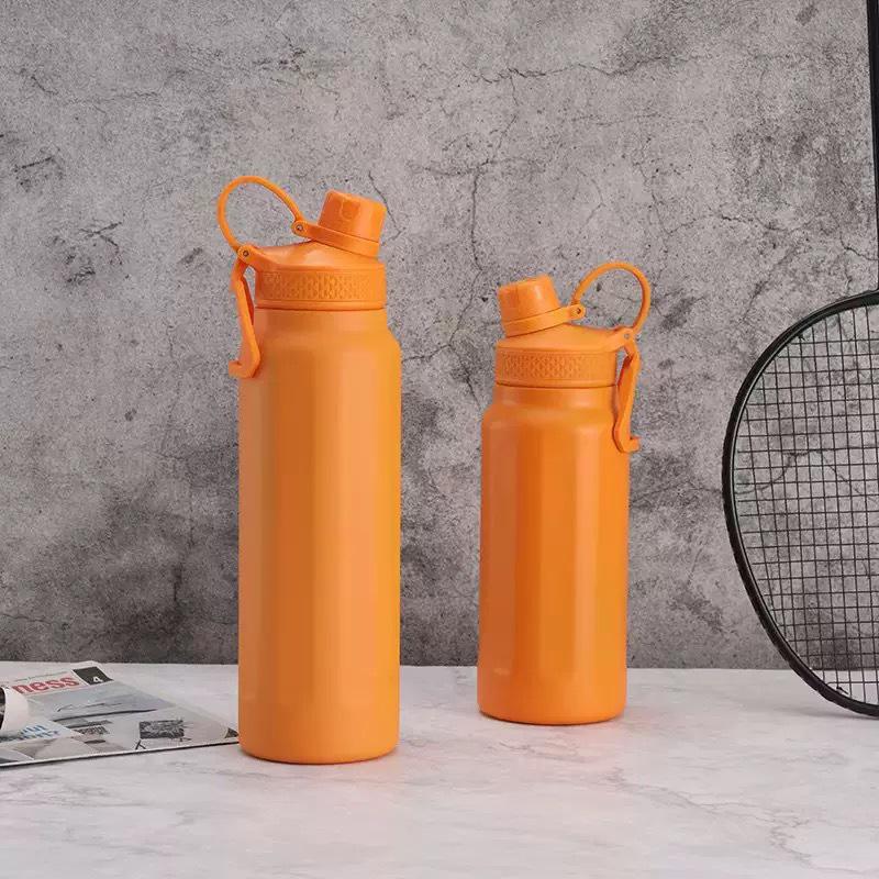 Large Capacity Stainless Steel Insulated Sports Bottle with Handle - Customizable for Outdoor Fitness
