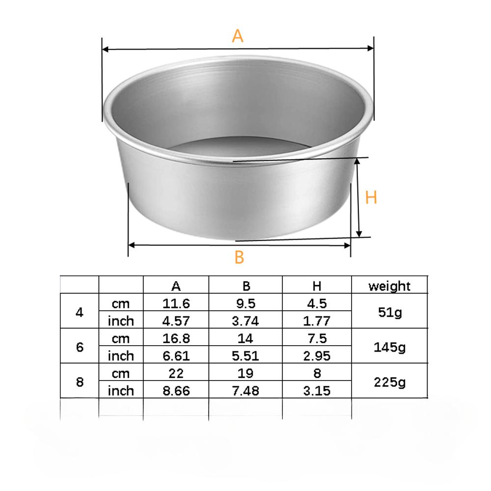 3Pcs/Set Removable Bottom Round Baking Tray Set Round Aluminum Cake Pan Cheesecake Pans Cake Accessories