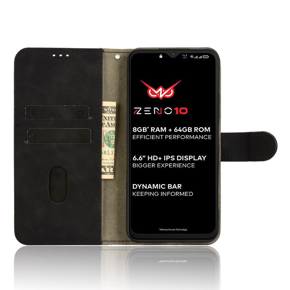

For itel Zeno 10 4G Leather Case Skin Feel Anti Drop Wallet Flip Phone Cover Brown