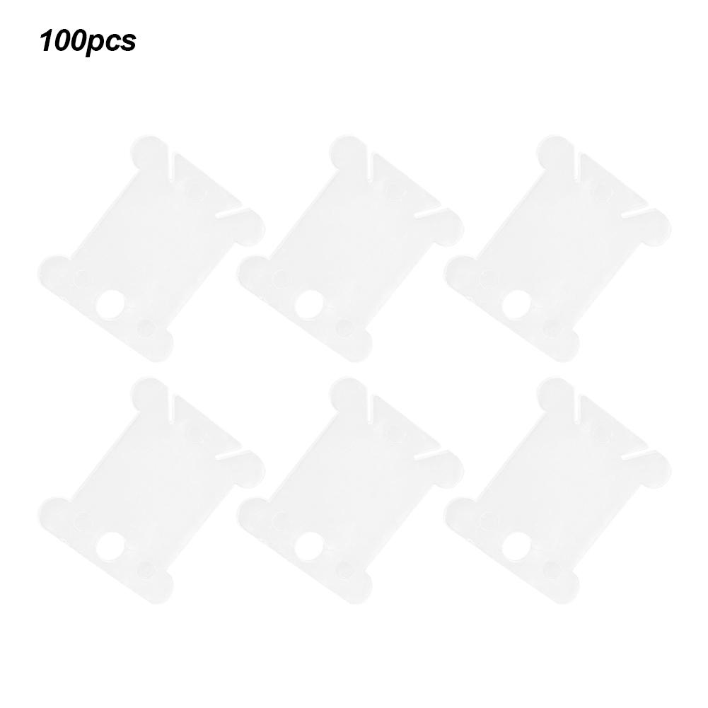 100Pcs Cross Stitch Winding Board Plastic Thread Winder Plate DIY Sewing Accessories