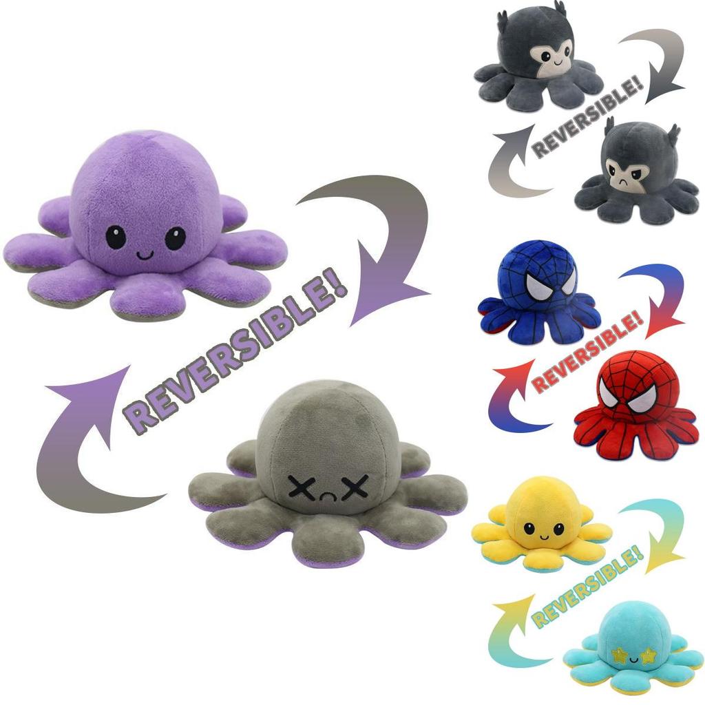 Adorable Spiderman Reversible Octopus Plush Toy With Soft And Lifelike Features For Kids