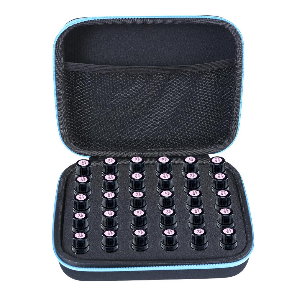 Essential Oil Carrying Case For 30 Bottles 5-10ML Roller Storage Organized EVA Protective Bag for Home and Travel Use