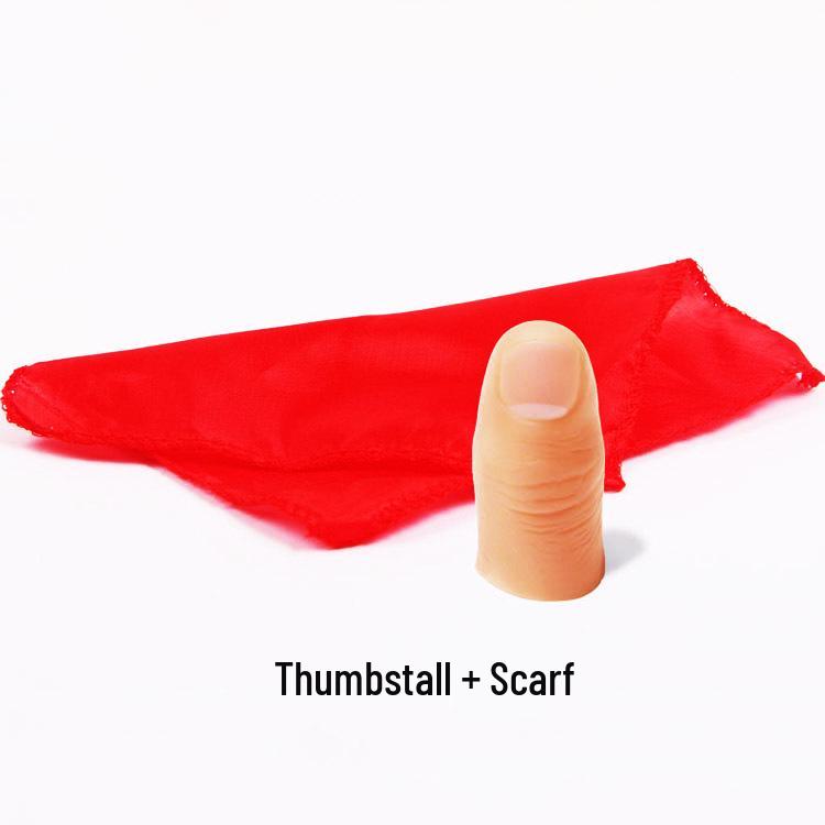 Magic Thumb Tip Silk Vanish Prop - White Fake Finger for Close-up Illusions