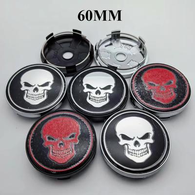 4 szt. 60 MM ( Średnica wewnętrzna 56 MM) Emblemat Logo Czaszki Nakładki na Środki Kół Samochodowych Akcesoria Stylizacyjne do Kół Piasty Felgi Nakładki na Piasty Pokrywa Odznaka Wymiana
