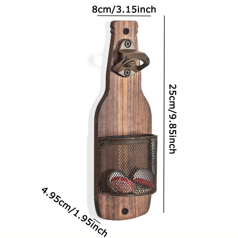 WTEMPO Retro Beer Bottle Opener Wall-Mounted Beer Cap Storage Box Vintage Multifunctional Decor Bottle Opener Home Courtyard Bar Outdoor Use